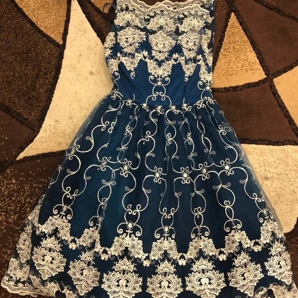 chi chi clothing | Dresses | Chi Chi Girls Size 6 Teal And Gold Party Dress  | Poshmark